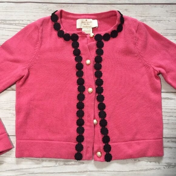 Kate Spade Lace Trim Cardigan Pink 2T - Picture 5 of 6